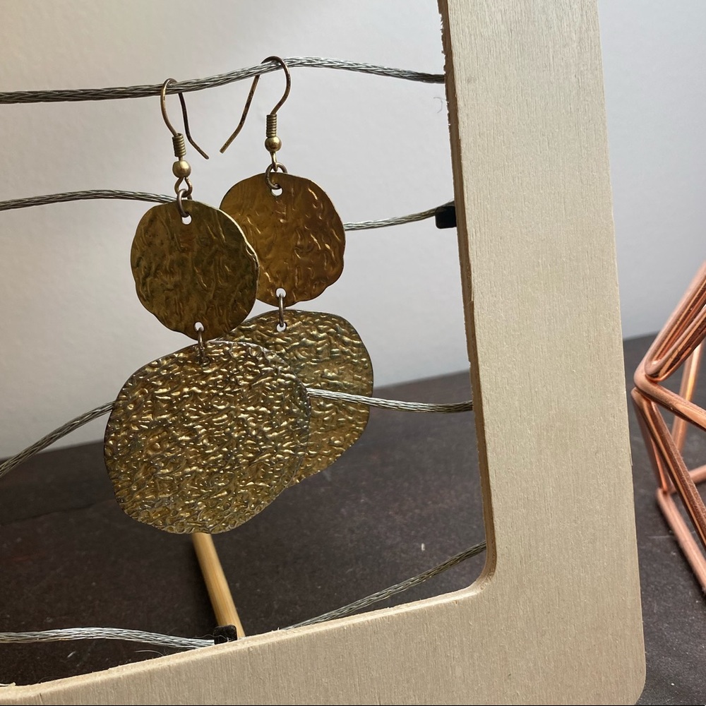 Gold ocean earrings